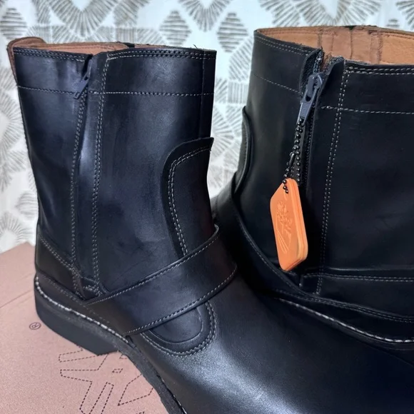 Timberland Earthkeepers 73182 Black Leather Engineer Harness Boots Men’s 10 NIB - Picture 10 of 12